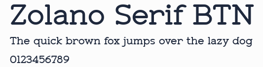 Zolano Serif BTN預覽圖