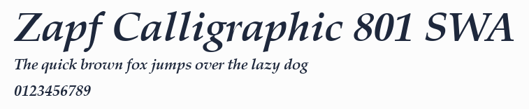 Zapf Calligraphic 801 SWA預覽圖