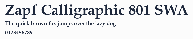 Zapf Calligraphic 801 SWA預覽圖