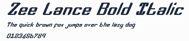 Zee Lance Bold Italic預覽圖