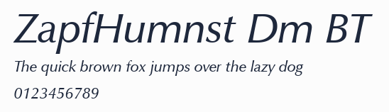 ZapfHumnst Dm BT預覽圖