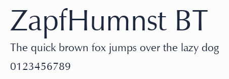 ZapfHumnst BT預覽圖
