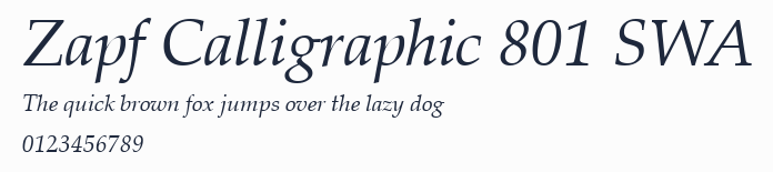 Zapf Calligraphic 801 SWA預覽圖