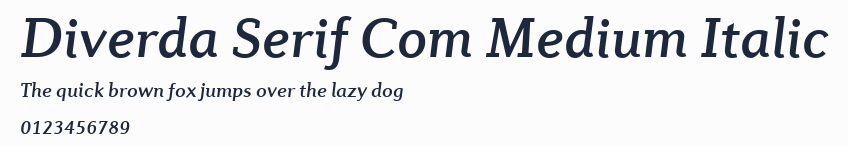 Diverda Serif Com Medium Italic預覽圖