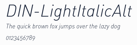 DIN-LightItalicAlt