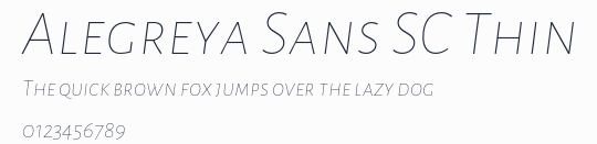 Alegreya Sans SC Thin預覽圖