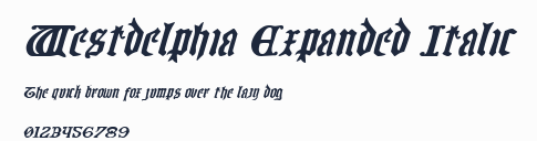 Westdelphia Expanded Italic預覽圖