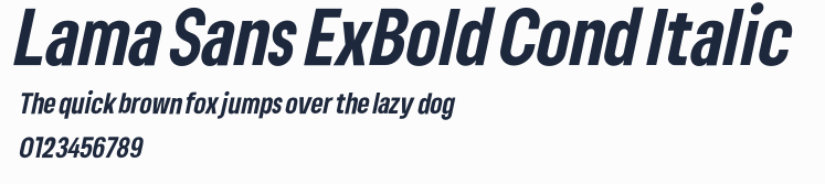 Lama Sans ExBold Cond Italic預覽圖