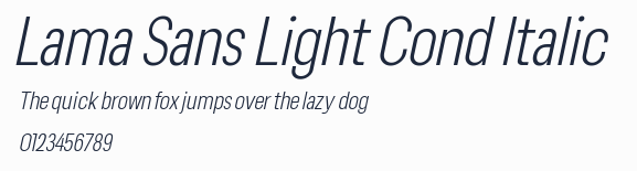 Lama Sans Light Cond Italic預覽圖