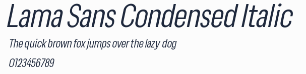 Lama Sans Condensed Italic預覽圖