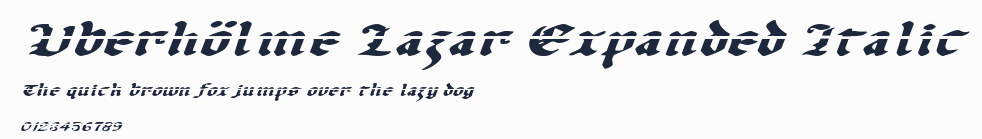 Uberhölme Lazar Expanded Italic預覽圖
