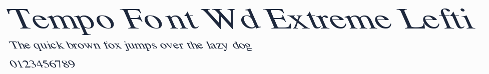 Tempo Font Wd Extreme Lefti