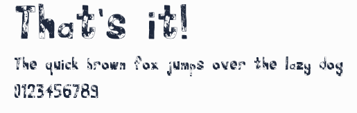 That's it!