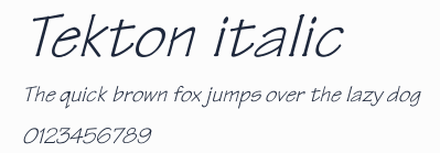 Tekton italic