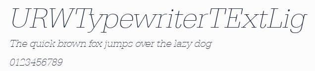 URWTypewriterTExtLig
