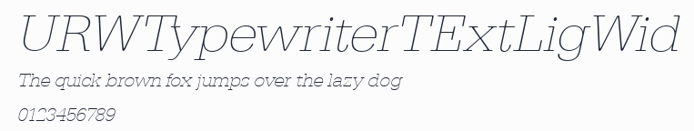 URWTypewriterTExtLigWid