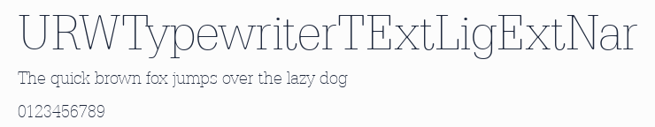 URWTypewriterTExtLigExtNar